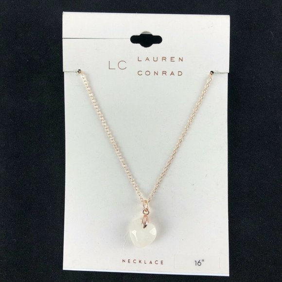 LC Lauren Conrad Necklace Copper-Tone 16" Crystal Heart